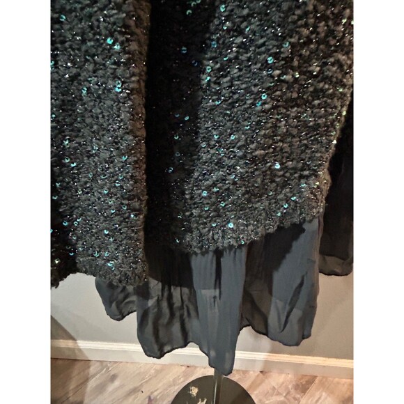 Alfani Women’s Sequined Textured Layered Look Sweater Tunic Top size 1X Holidays - Picture 6 of 9